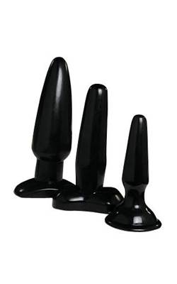 picture of Liquorice Dip Butt Plug Set 3 Sizes 4 5  6  Black