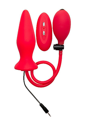 picture of Inflatable Vibrating Silicone Plug  Red