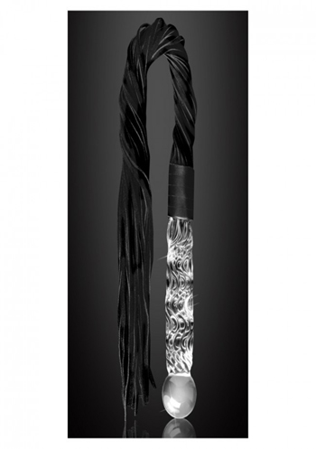 picture of Glass Dildo with Leather Flogger  Icicles No 3